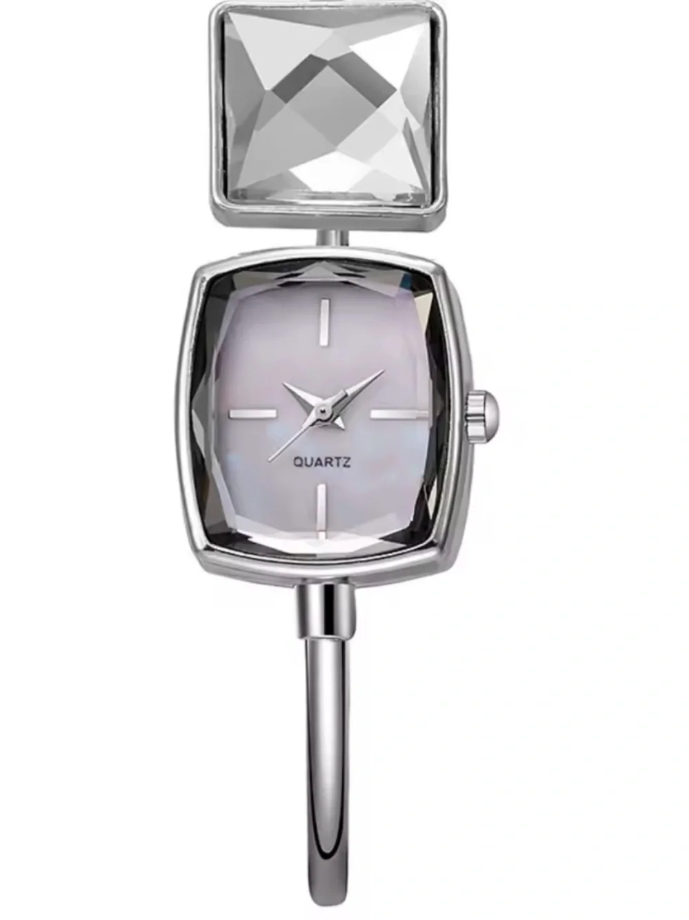 New Kohl’s Silver Tone Women's Bangle Watch with Iridescent Dial